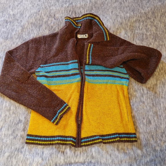 VTG Jaco fashion brown orange wool sweater XS/S - Picture 1 of 4